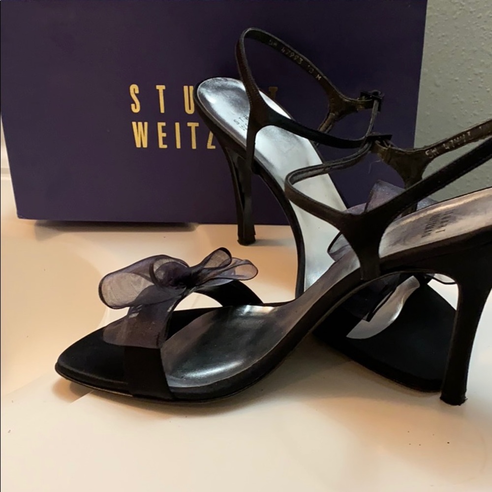 Stuart Weitzman Coquette Black Satin 10